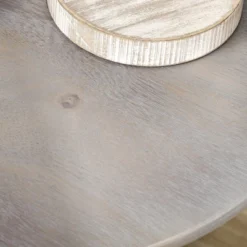 HOMCOM Pedestal Side Table With Round Tabletop, Rustic End Table With Solid Wood Leg For Living Room, Bedroom, Light Gray And Black -Homcom GUEST 875f0bac 4252 46be b35c d5f3c49f1999