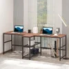 HOMCOM 83" Two Person Computer Desk With 2 Storage Shelves, Double Desk Workstation With Book Shelf, Long Desk Table For Home Office, Dark Walnut -Homcom GUEST 888d97b5 451a 442b a41c 2a6732cc0e95