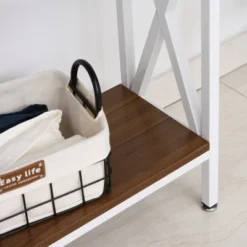 HOMCOM Industrial Style Entryway Console Table Desk With Shelf For Living Room, Or Bedroom -Homcom GUEST 88eb57de ff79 4653 9d92 834ddc52c739