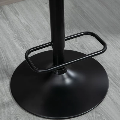 HOMCOM Counter Height Bar Stools Set Of 2, Height Adjustable Swivel Barstools With Footrest And Tufted Back, Linen Fabric Bar Chairs, Brown 7 HOMCOM Counter Height Bar Stools Set Of 2, Height Adjustable Swivel Barstools With Footrest And Tufted Back, Linen Fabric Bar Chairs, Brown - Image 5