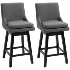 HOMCOM 28" Set Of 2 Swivel Bar Height Bar Stools, Armless Upholstered Barstools Chairs With Soft Padding Cushion And Wood Legs 15 HOMCOM 28" Set Of 2 Swivel Bar Height Bar Stools, Armless Upholstered Barstools Chairs With Soft Padding Cushion And Wood Legs -Homcom GUEST 8b27ce22 8323 4db2 a2d9 54ebc19a5f1f