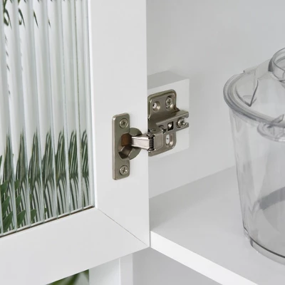 HOMCOM 71" Traditional Freestanding Kitchen Buffet With Hutch, Pantry Cabinet With 4 Doors, 3-Level Adjustable Shelves, And 1 Drawer, White 9 HOMCOM 71" Traditional Freestanding Kitchen Buffet With Hutch, Pantry Cabinet With 4 Doors, 3-Level Adjustable Shelves, And 1 Drawer, White - Image 7