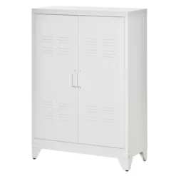 HOMCOM Industrial Style Steel Storage Cabinet, Metal Storage Organizer With 2-Tier Adjustable Shelves For Living Room Or Home Office -Homcom GUEST 8daf7643 4ea9 4c4b 8ed7 f9e7624c2cdb