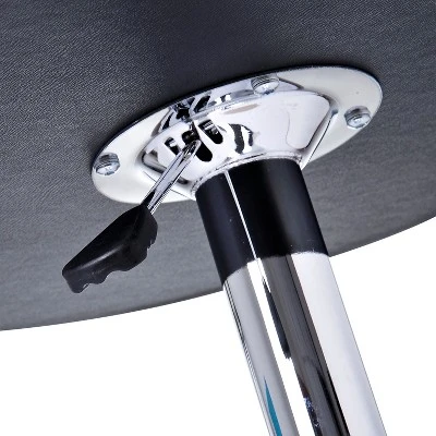 HOMCOM 25" Classic Round Adjustable Faux Leather Chrome Standing Bistro Table 7 HOMCOM 25" Classic Round Adjustable Faux Leather Chrome Standing Bistro Table - Image 5