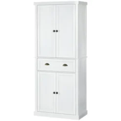 HOMCOM 72" Pinewood Large Kitchen Pantry Storage Cabinet, Freestanding Cabinets With Doors And Shelf Adjustment, Dining Room Furniture, White 9 HOMCOM 72" Pinewood Large Kitchen Pantry Storage Cabinet, Freestanding Cabinets With Doors And Shelf Adjustment, Dining Room Furniture, White -Homcom GUEST 90249847 dc28 44f7 93cc ae89a8ae3b77