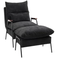 HOMCOM Accent Chair With Ottoman, Reclining Comfy Chair With Adjustable Backrest, Steel Frame And Pillow For Living Room, Bedroom 15 HOMCOM Accent Chair With Ottoman, Reclining Comfy Chair With Adjustable Backrest, Steel Frame And Pillow For Living Room, Bedroom -Homcom GUEST 926ec1d6 d5dd 4249 9a94 b671a4f82e1d