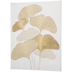 HOMCOM Hand-Painted Canvas Wall Art For Living Room Bedroom, Painting Gold Ginkgo Leaves, 39.25" X 31.5" -Homcom GUEST 9327be15 d367 4c5f 9987 ed9ac4b65c1c