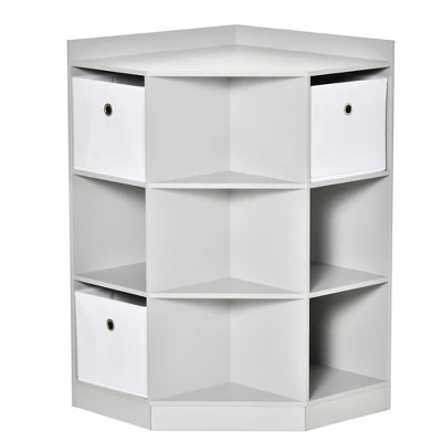 HOMCOM Wooden Kids Cabinet Freestanding Corner Storage Drawer Toys Clothes Books Organizer Dresser Children Bookcase Display Shelf Wardrobe For Bedroom With Anti-toppling Hardware Drawers 9 HOMCOM Wooden Kids Cabinet Freestanding Corner Storage Drawer Toys Clothes Books Organizer Dresser Children Bookcase Display Shelf Wardrobe For Bedroom With Anti-toppling Hardware Drawers - Image 7