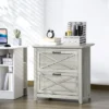 HOMCOM Retro Wooden 2-Drawer Lateral File Chest Cabinet Pedestal For Document Storage With Hanging Bar For Letter/Legal Size, Gray 2 HOMCOM Retro Wooden 2-Drawer Lateral File Chest Cabinet Pedestal For Document Storage With Hanging Bar For Letter/Legal Size, Gray -Homcom GUEST 9433fe52 a50b 4d0d a6a9 293404f8b5e6