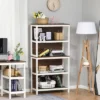 HOMCOM 4 Tier Bookshelf Utility Storage Shelf Organizer With Back Support -Homcom GUEST 95628ef2 1eef 4d11 9095 d9a9b9485e50