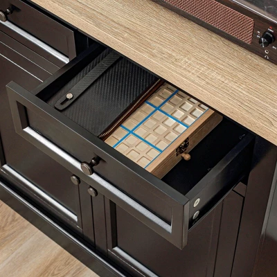 HOMCOM Sideboard Buffet Cabinet With Storage Drawers, 2 Door Kitchen Storage Cabinet With Adjustable Shelves, Coffee Bar For Living Room, Black 6 HOMCOM Sideboard Buffet Cabinet With Storage Drawers, 2 Door Kitchen Storage Cabinet With Adjustable Shelves, Coffee Bar For Living Room, Black - Image 4