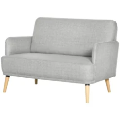 HOMCOM 48" Loveseat Sofa For Bedroom, Modern Love Seats Furniture, Upholstered Small Couch For Small Space, Gray 9 HOMCOM 48" Loveseat Sofa For Bedroom, Modern Love Seats Furniture, Upholstered Small Couch For Small Space, Gray -Homcom GUEST 9795127c 4c29 4469 957f f8fcef8662d5