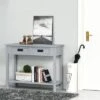 HOMCOM Console Table With 2 Storage Drawers And Open Shelf, Modern Sofa Table For Hallway, Living Room, Or Bedroom, Gray -Homcom GUEST 9b390024 e629 4015 b79f f6cb5ebd6f1d