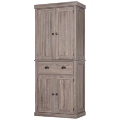 HOMCOM 72" Traditional Freestanding Kitchen Pantry Cupboard With 2 Cabinet, Drawer And Adjustable Shelves 14 HOMCOM 72" Traditional Freestanding Kitchen Pantry Cupboard With 2 Cabinet, Drawer And Adjustable Shelves -Homcom GUEST 9ca2fb7c 0d6d 434c ac7c 892d6b8c8026
