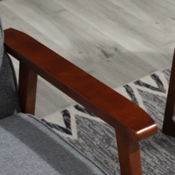 HOMCOM Modern Upholstered 2-Seat Loveseat Sofa With Linen-Touch Fabric And Rubberwood Legs, Gray -Homcom GUEST 9e806b59 c1e5 4170 8f46 8dc75056a86d