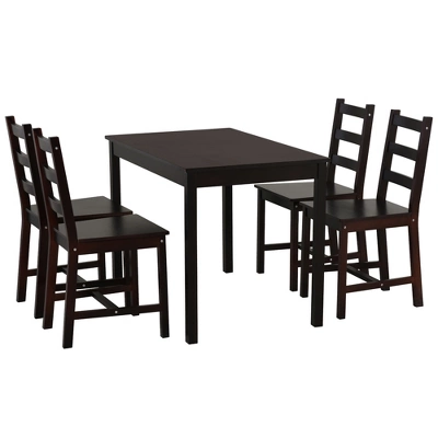HOMCOM 5 Piece Dining Room Table Set, Wooden Kitchen Table And Chairs For Dinette, Breakfast Nook 7 HOMCOM 5 Piece Dining Room Table Set, Wooden Kitchen Table And Chairs For Dinette, Breakfast Nook - Image 5