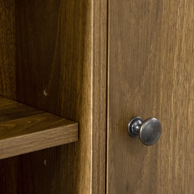 HOMCOM 65 Inch TV Stand With Storage, Media Cabinet TV Entertainment Center With Wooden Shelves And Doors For Living Room Furniture, Walnut 6 HOMCOM 65 Inch TV Stand With Storage, Media Cabinet TV Entertainment Center With Wooden Shelves And Doors For Living Room Furniture, Walnut - Image 4