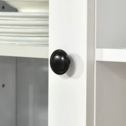 HOMCOM Freestanding Rustic Buffet With Hutch, 4 Doors Farmhouse Kitchen Pantry Cabinet, Microwave Stand With Beadboard Panel, Drawer, White 11 HOMCOM Freestanding Rustic Buffet With Hutch, 4 Doors Farmhouse Kitchen Pantry Cabinet, Microwave Stand With Beadboard Panel, Drawer, White -Homcom GUEST 9f69ff3f 8208 44e8 b423 cf9341135dc1