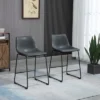 HOMCOM Counter Height Bar Stools Set Of 4, Vintage PU Leather Barstools With Footrest For Dining Room, Home Bar, Kitchen, Black -Homcom GUEST 9ff310ac 8698 46c4 af62 38488dabf710