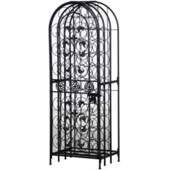 HOMCOM 45-Bottle Modern Wine Organizer Decorative Portable Wrought Iron Wine Rack Jail 11 HOMCOM 45-Bottle Modern Wine Organizer Decorative Portable Wrought Iron Wine Rack Jail -Homcom GUEST a090ea23 4782 4f33 b45d 98557cfab359