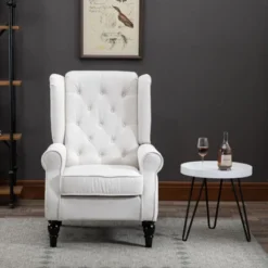 HOMCOM Button-Tufted Accent Chair With High Wingback, Rounded Cushioned Armrests And Thick Padded Seat 13 HOMCOM Button-Tufted Accent Chair With High Wingback, Rounded Cushioned Armrests And Thick Padded Seat -Homcom GUEST a2caada1 5146 4834 af00 ce9292b4806c