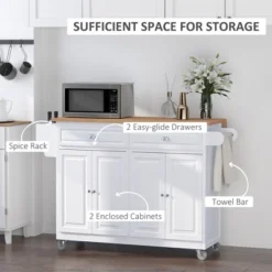 HOMCOM Rolling Kitchen Island Storage Cart Table W/ Drop Leaf Top 15 HOMCOM Rolling Kitchen Island Storage Cart Table W/ Drop Leaf Top -Homcom GUEST a45453ad e7e6 4788 9fa8 ea31c88d7ee4