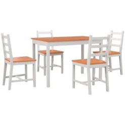 HOMCOM 5 Piece Dining Room Table Set, Wooden Kitchen Table And Chairs For Dinette, Breakfast Nook 13 HOMCOM 5 Piece Dining Room Table Set, Wooden Kitchen Table And Chairs For Dinette, Breakfast Nook -Homcom GUEST a4779ee1 53a1 42e4 a262 1780c5e0a1e2