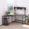 HOMCOM L-Shaped Home Office Desk With Bottom Tower Shelf, 3 Cube Shelves, Computer Writing Desk With Metal Frame, Walnut Brown 1 HOMCOM L-Shaped Home Office Desk With Bottom Tower Shelf, 3 Cube Shelves, Computer Writing Desk With Metal Frame, Walnut Brown -Homcom GUEST a4d72b57 8430 4320 96cd 912b4cca90e7