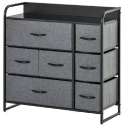 HOMCOM 7-Drawer Dresser, Fabric Chest Of Drawers, 3-Tier Storage Organizer For Bedroom Entryway, Tower Unit With Steel Frame Wooden Top 15 HOMCOM 7-Drawer Dresser, Fabric Chest Of Drawers, 3-Tier Storage Organizer For Bedroom Entryway, Tower Unit With Steel Frame Wooden Top -Homcom GUEST a4f54bc1 a018 4c66 a75a a7414041bcaa