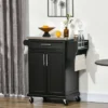 HOMCOM Rolling Kitchen Island Utility Trolley, Storage Cart On Wheels With Drawer, Spice Rack, Black -Homcom GUEST a6941df6 c6d1 43ef bf59 0c1132187221