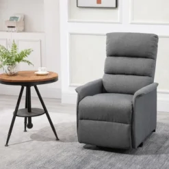 HOMCOM Power Lift Assist Recliner Chair For Elderly With Remote Control, Linen Fabric Upholstery Gray -Homcom GUEST a6adcb4c 17de 4f41 b263 5b82c09a95f3