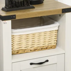 HOMCOM Farmhouse Side Table With 1 Drawer, 1 Open Shelf And Tabletop For Living Room, Set Of 2, White -Homcom GUEST a91076c6 b81d 44a2 8353 d009a219b499