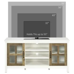 HOMCOM TV Cabinet, Farmhouse TV Stand For 55 Inch TV, Entertainment Center With Adjustable Shelves And Doors For Living Room, White 10 HOMCOM TV Cabinet, Farmhouse TV Stand For 55 Inch TV, Entertainment Center With Adjustable Shelves And Doors For Living Room, White -Homcom GUEST a9342ad9 5e22 411f afd7 b55f92ee1142