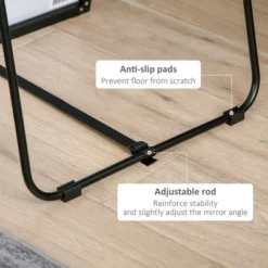 HOMCOM Full Length Glass Mirror, Freestanding Or Wall Mounted Dress Mirror For Bedroom, Living Room, Bathroom, Black -Homcom GUEST aa74abf0 3dc8 4ee8 b4b5 ad81d31a598c