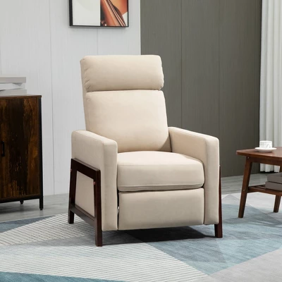 HOMCOM Manual Recliner Chair For Living Room Bedroom, Reclining Sofa Armchair With Footrest, Greige 3 HOMCOM Manual Recliner Chair For Living Room Bedroom, Reclining Sofa Armchair With Footrest, Greige