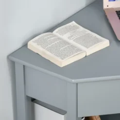 HOMCOM Corner Desk, Triangle Computer Desk With Drawer And Storage Shelves For Small Spaces, Home Office Workstation For Living Room, Or Bedroom, Gray 10 HOMCOM Corner Desk, Triangle Computer Desk With Drawer And Storage Shelves For Small Spaces, Home Office Workstation For Living Room, Or Bedroom, Gray -Homcom GUEST ac801ed4 5554 4cd3 b6fe 71ac5a4f6803