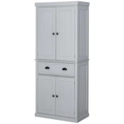 HOMCOM 72" Traditional Freestanding Kitchen Pantry Cabinet Cupboard With Doors And 3 Adjustable Shelves, Gray -Homcom GUEST b040cb2e 3672 400e 97a4 8c670458b581