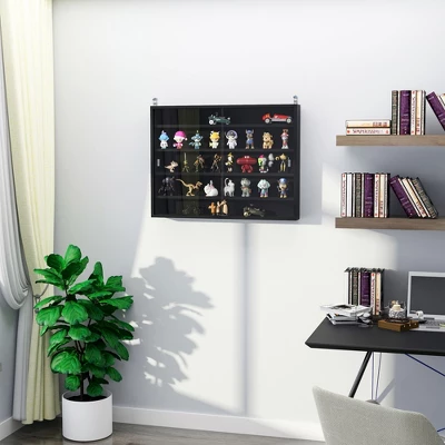 HOMCOM 5-storey Wall Shelf Display Cabinet, Shotglass Display Case W/2 Glass Doors And 4 Adjustable Shelves 3 HOMCOM 5-storey Wall Shelf Display Cabinet, Shotglass Display Case W/2 Glass Doors And 4 Adjustable Shelves