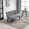 HOMCOM Upholstered Armless Fabric Loveseat With Button Tufted Design For Living Room With Wood Legs 2 HOMCOM Upholstered Armless Fabric Loveseat With Button Tufted Design For Living Room With Wood Legs -Homcom GUEST b4a87de6 a084 4017 8f88 4b1ef089b133
