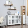 HOMCOM Sideboard, Buffet Cabinet With Storage, Adjustable Shelves, Credenza With 4 Glass Doors For Living Room, Study, White 2 HOMCOM Sideboard, Buffet Cabinet With Storage, Adjustable Shelves, Credenza With 4 Glass Doors For Living Room, Study, White -Homcom GUEST b523e6ee e71e 40ea 89f7 dfa67014e988