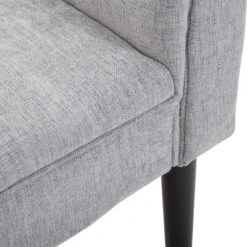 HOMCOM 52" Linen Upholstered Accent Ottoman Bench With Armrests, Light Gray -Homcom GUEST b5c7492f 4d08 45d6 bddd 38cb7eed4dfc