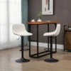HOMCOM Adjustable Bar Stools Set Of 4, Swivel Bar Height Chairs Barstools Padded With Back For Kitchen, Counter, And Home Bar, Cream White -Homcom GUEST b5db0832 83dd 4f03 88d6 0c351e34ef56