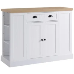 HOMCOM Fluted-Style Wooden Kitchen Island, Storage Cabinet W/ Drawer, Open Shelving, And Interior Shelving For Dining Room 14 HOMCOM Fluted-Style Wooden Kitchen Island, Storage Cabinet W/ Drawer, Open Shelving, And Interior Shelving For Dining Room -Homcom GUEST b756e7fe 9e56 4e7b 9be2 8f61167360e2
