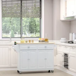 HOMCOM Rolling Kitchen Island Storage Cart Table W/ Drop Leaf Top 18 HOMCOM Rolling Kitchen Island Storage Cart Table W/ Drop Leaf Top -Homcom GUEST b8d9059a 1ea1 4485 825d 6a147ca56c3a