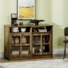 HOMCOM Modern Sideboard With Shelves, Buffet Cabinet With Storage Cabinets, Adjustable Shelf, Sliding Doors For Living Room, Kitchen, Walnut -Homcom GUEST b9d803d4 eccd 4506 8270 bd0b21b6fbc3
