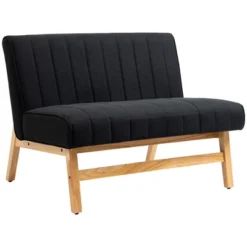 HOMCOM 42" Small Loveseat Sofa Couch For Bedroom, Living Room Furniture, Space-Saving 2 Seater Couch, Modern Couch Loveseat Upholstered -Homcom GUEST b9daec8f 2efa 460e a1f3 cf3448074c86