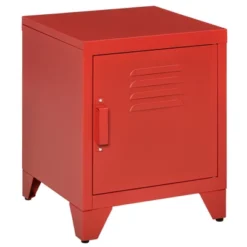 HOMCOM Industrial End Table, Living Room Side Table With Locker-Style Door And Adjustable Shelf -Homcom GUEST b9daf1c9 d22d 4cb4 9033 3ce78c7fe84d