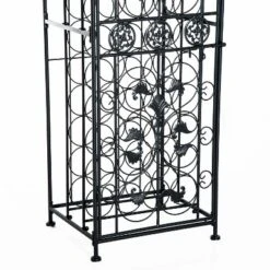 HOMCOM 45-Bottle Modern Wine Organizer Decorative Portable Wrought Iron Wine Rack Jail 14 HOMCOM 45-Bottle Modern Wine Organizer Decorative Portable Wrought Iron Wine Rack Jail -Homcom GUEST ba26d649 e377 4876 ba44 89718cb20a80