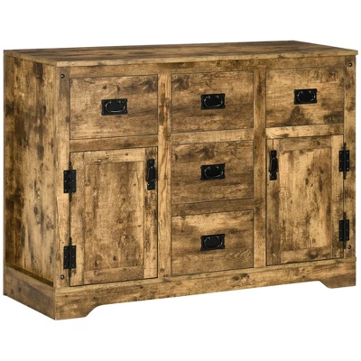 HOMCOM Industrial Buffet Cabinet Free Standing Kitchen Sideboard With Five Drawers Two Door Cabinets Adjustable Shelf For Living Room 9 HOMCOM Industrial Buffet Cabinet Free Standing Kitchen Sideboard With Five Drawers Two Door Cabinets Adjustable Shelf For Living Room - Image 7