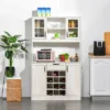 HOMCOM Kitchen Buffet With Hutch Cupboard With Utility Drawer, 4 Door Cabinets, And Optional 12-Bottle Wine Storage, White -Homcom GUEST ba89b77e 8093 46ab 9cc5 99ecf0568df9